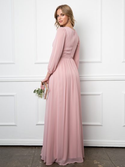 3410 - BALLOON SLEEVE CHIFFON DRESS - Image 5