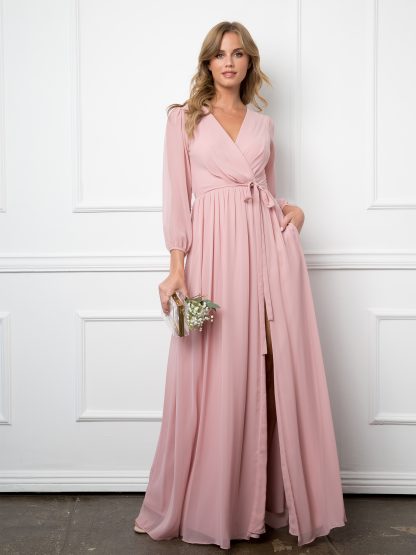 3410 - BALLOON SLEEVE CHIFFON DRESS - Image 4