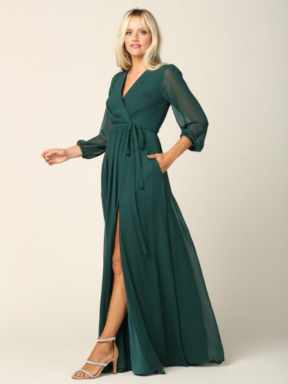 3410 - BALLOON SLEEVE CHIFFON DRESS - Image 14