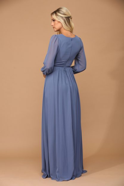 3410 - BALLOON SLEEVE CHIFFON DRESS - Image 11