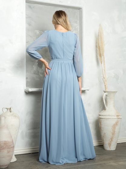 3410 - BALLOON SLEEVE CHIFFON DRESS - Image 3