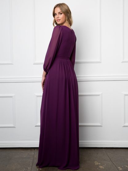 3410 - BALLOON SLEEVE CHIFFON DRESS - Image 8