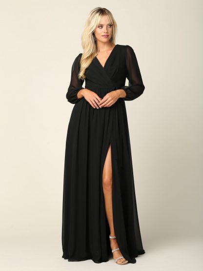 3410 - BALLOON SLEEVE CHIFFON DRESS - Image 17