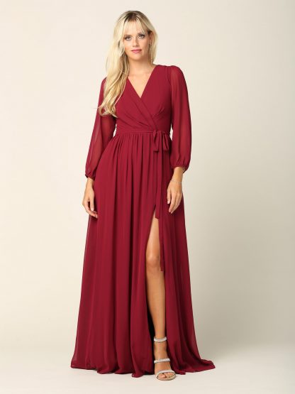 3410 - BALLOON SLEEVE CHIFFON DRESS - Image 19