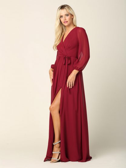 3410 - BALLOON SLEEVE CHIFFON DRESS - Image 21