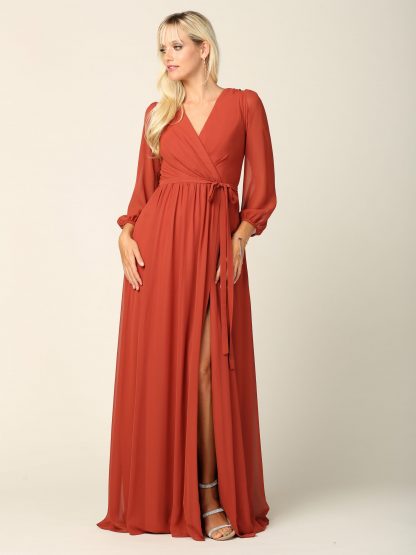 3410 - BALLOON SLEEVE CHIFFON DRESS - Image 25
