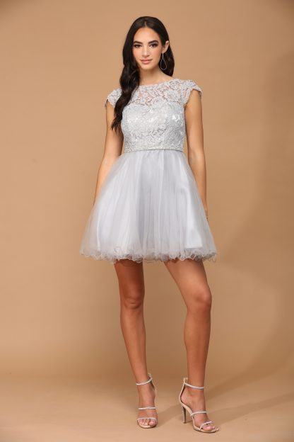 3421 | MINI LACE TULLE BELTED WITH CORSET TIE BACK - Image 10
