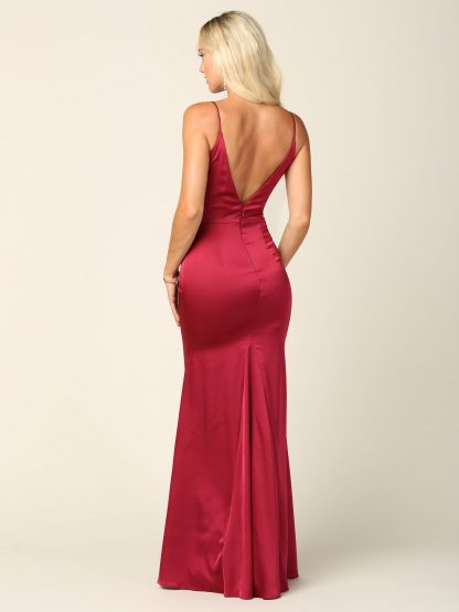 3428 | Sleeveless Cowl Neck Satin Dress - Image 9
