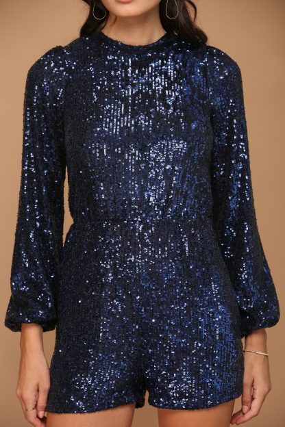 3435 | MINI SEQUIN SHORT JUMPSUIT W LONG BALLOON SLEEVE FLASH SALE THROUGH THE END OF JUNE! $10 WHEN BUYING 10 OR MORE PIECES. - Image 7