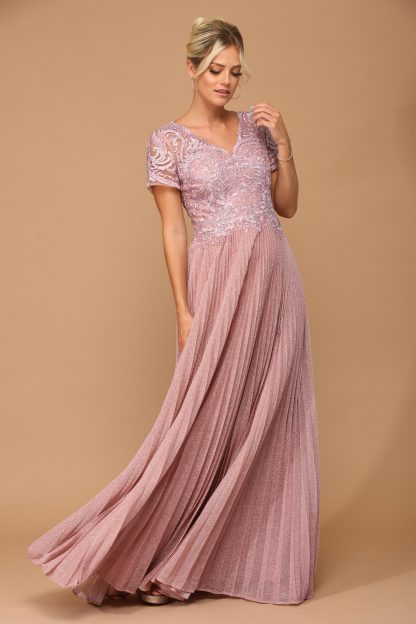 5241 - MOB METALLIC EMBROIDERED GOWN WITH PLEATED SKIRT - Image 5