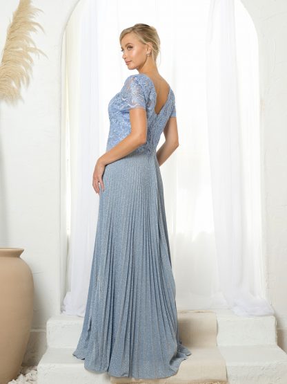 5241 - MOB METALLIC EMBROIDERED GOWN WITH PLEATED SKIRT - Image 4