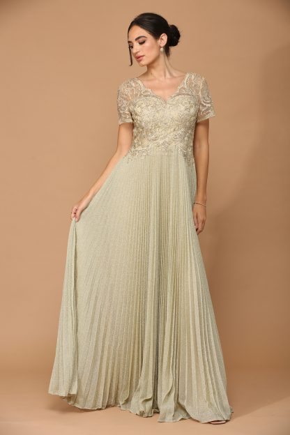 5241 - MOB METALLIC EMBROIDERED GOWN WITH PLEATED SKIRT - Image 23