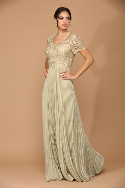 5241 - MOB METALLIC EMBROIDERED GOWN WITH PLEATED SKIRT - Image 20
