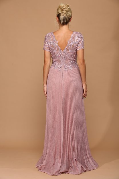 5241 - MOB METALLIC EMBROIDERED GOWN WITH PLEATED SKIRT - Image 8