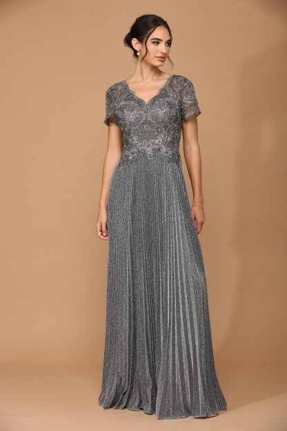 5241 - MOB METALLIC EMBROIDERED GOWN WITH PLEATED SKIRT - Image 13