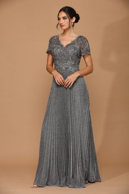 5241 - MOB METALLIC EMBROIDERED GOWN WITH PLEATED SKIRT - Image 15