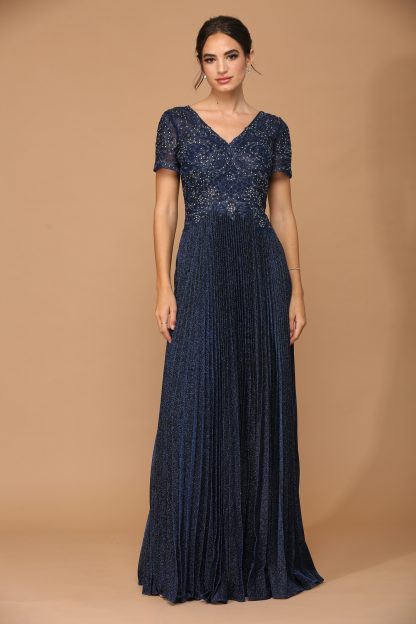 5241 - MOB METALLIC EMBROIDERED GOWN WITH PLEATED SKIRT - Image 10