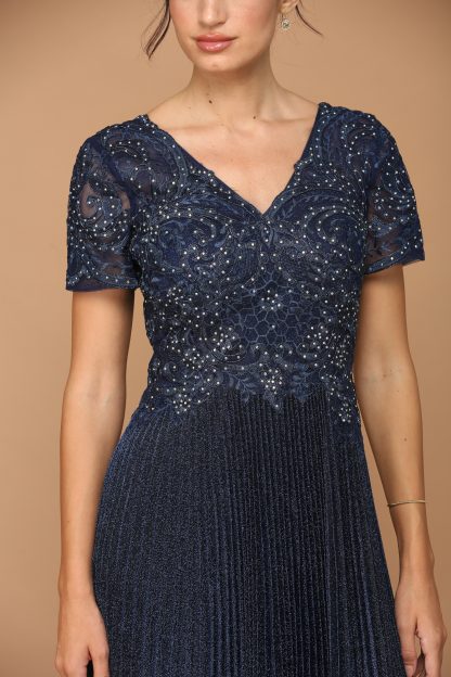 5241 - MOB METALLIC EMBROIDERED GOWN WITH PLEATED SKIRT - Image 11