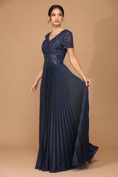 5241 - MOB METALLIC EMBROIDERED GOWN WITH PLEATED SKIRT - Image 9