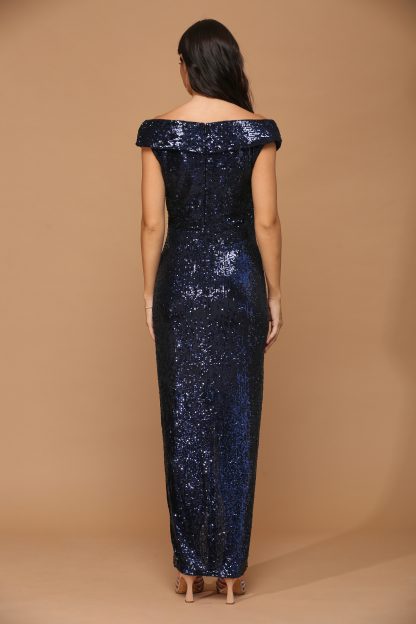 3441 | Sequin Off Shoulder Gown With Tulip Skirt FLASH SALE THROUGH THE END OF JUNE! $10 WHEN BUYING 10 OR MORE PIECES. - Image 6