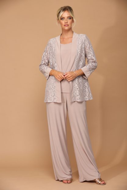 3455- 3PC Pant Set Lace And Stretch ITY - Image 7
