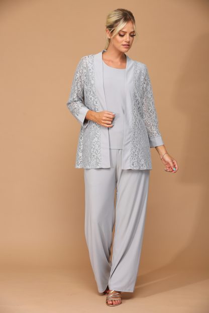 3455- 3PC Pant Set Lace And Stretch ITY - Image 12