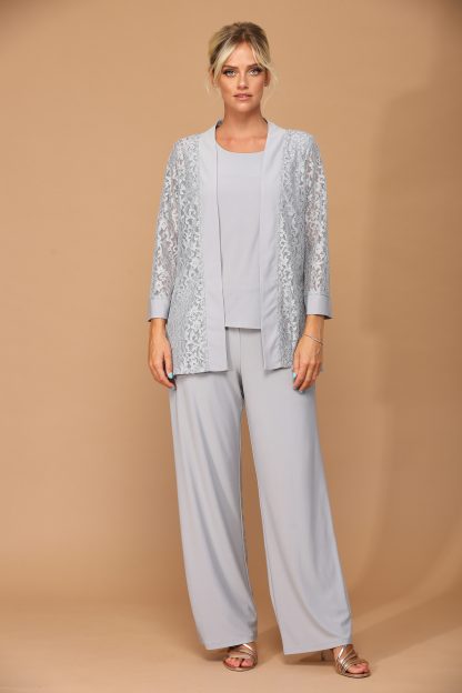 3455- 3PC Pant Set Lace And Stretch ITY - Image 13