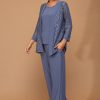 3455- 3PC Pant Set Lace And Stretch ITY - Image 14