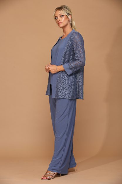 3455- 3PC Pant Set Lace And Stretch ITY - Image 16