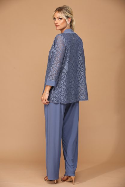 3455- 3PC Pant Set Lace And Stretch ITY - Image 15
