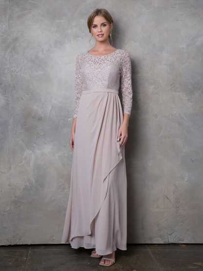 3446 - MOB 3/4 Lace Sleeve With Chiffon Skirt - Image 6