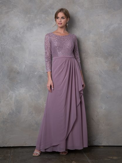 3446 - MOB 3/4 Lace Sleeve With Chiffon Skirt - Image 10