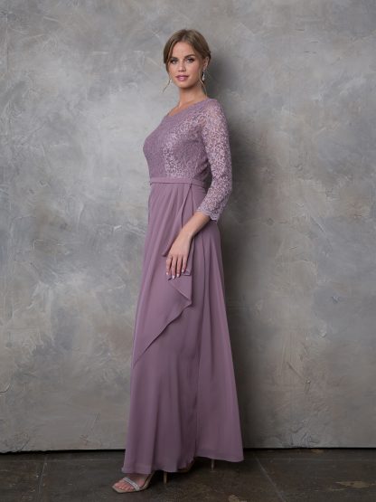 3446 - MOB 3/4 Lace Sleeve With Chiffon Skirt - Image 9