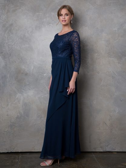 3446 - MOB 3/4 Lace Sleeve With Chiffon Skirt - Image 15