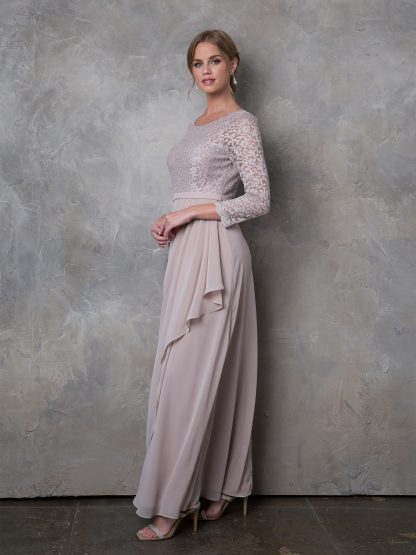 3446 - MOB 3/4 Lace Sleeve With Chiffon Skirt - Image 7