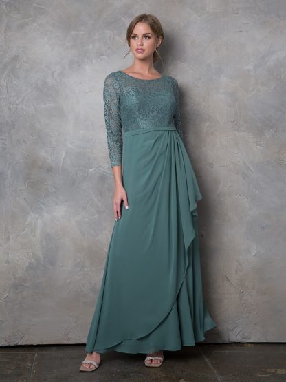 3446 - MOB 3/4 Lace Sleeve With Chiffon Skirt - Image 4