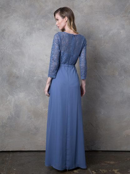 3446 - MOB 3/4 Lace Sleeve With Chiffon Skirt - Image 13