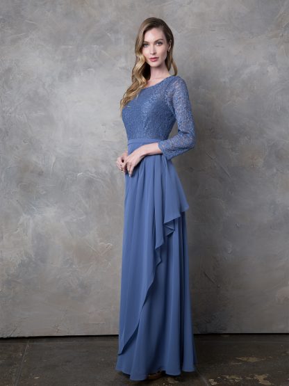 3446 - MOB 3/4 Lace Sleeve With Chiffon Skirt - Image 12
