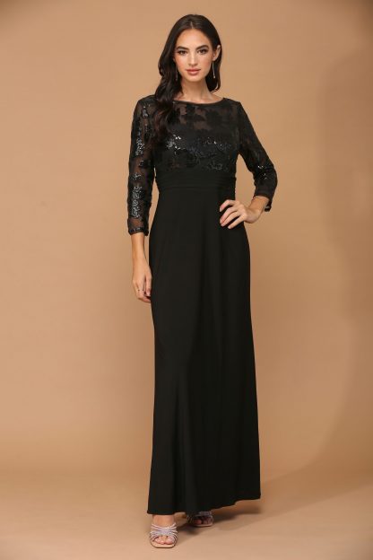 3453 - Laced Long Sleeve With Stretch ITY Bodice MOB Gown - Image 7