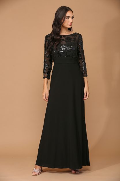 3453 - Laced Long Sleeve With Stretch ITY Bodice MOB Gown - Image 8