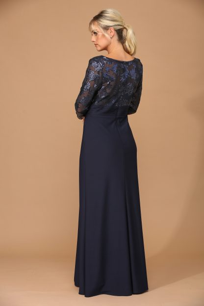 3453 - Laced Long Sleeve With Stretch ITY Bodice MOB Gown - Image 13