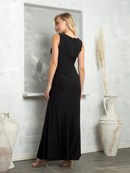 3459 - ITY Sleeveless V-Neck MOB Gown With Front Slit - Image 10