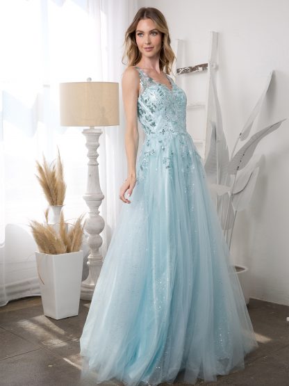 5244 - Tulle Gown With Corset Back - Image 5