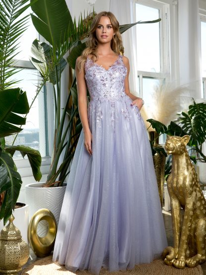 5244 - Tulle Gown With Corset Back - Image 3