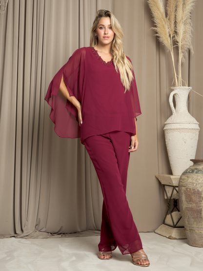 3463 - 2PC CHIFFON PANT SET - Image 3