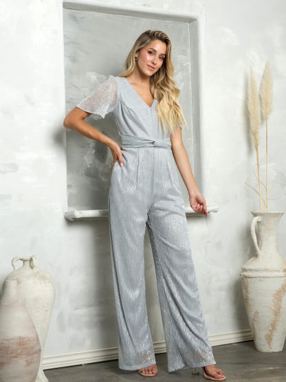 3467 - JUMPSUIT WITH WINGED SLEEVES, ZIPPER BACK