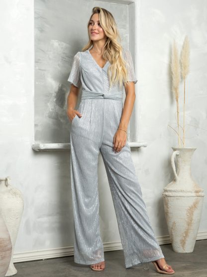 3467 - JUMPSUIT WITH WINGED SLEEVES, ZIPPER BACK - Image 2