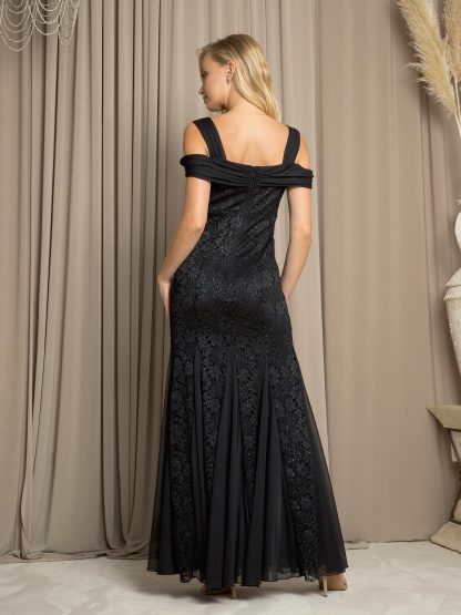 3475 - Glittered lace dress with cold shoulder details - Image 9
