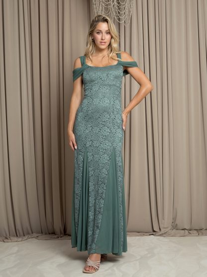 3475 - Glittered lace dress with cold shoulder details - Image 6