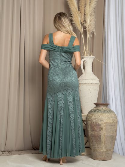 3475 - Glittered lace dress with cold shoulder details - Image 7